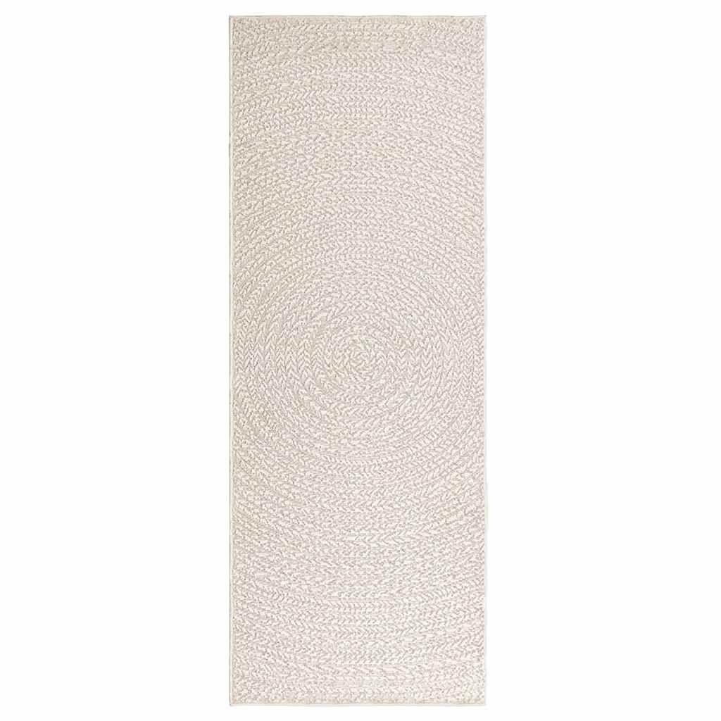 VidaXL Teppich Zizur Creme drinnen und draußen 80x200 cm Juteoptik