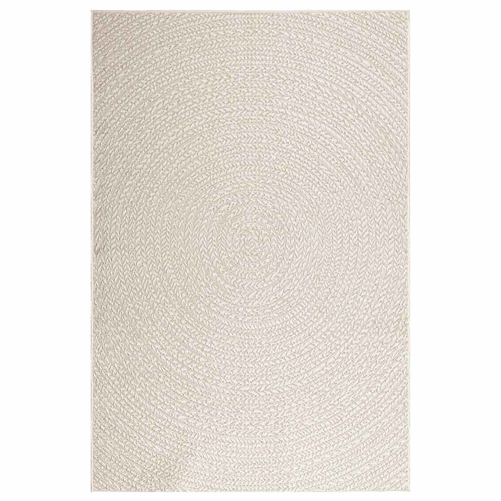 VidaXL Teppich Zizur Creme drinnen und draußen 140x200 cm Juteoptik