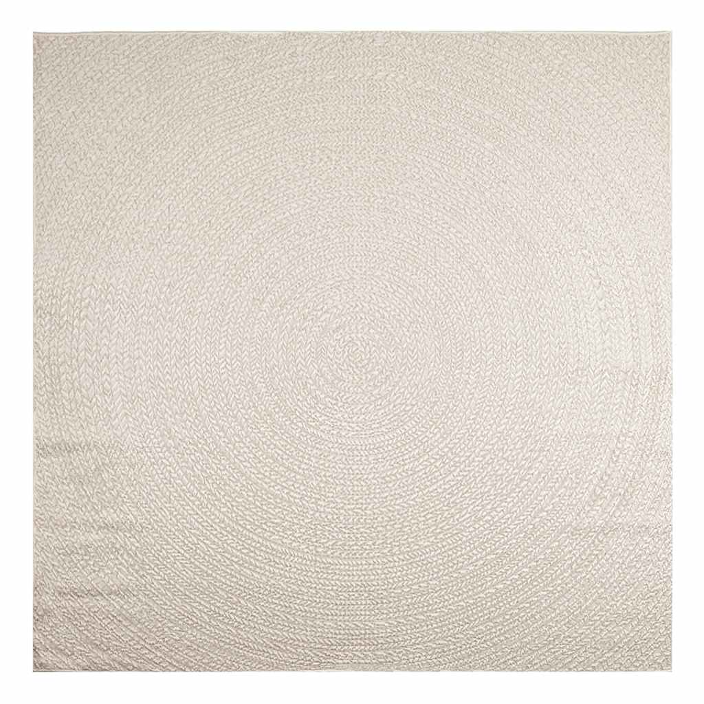 VidaXL Teppich Zizur Creme drinnen und draußen 240x240 cm Juteoptik
