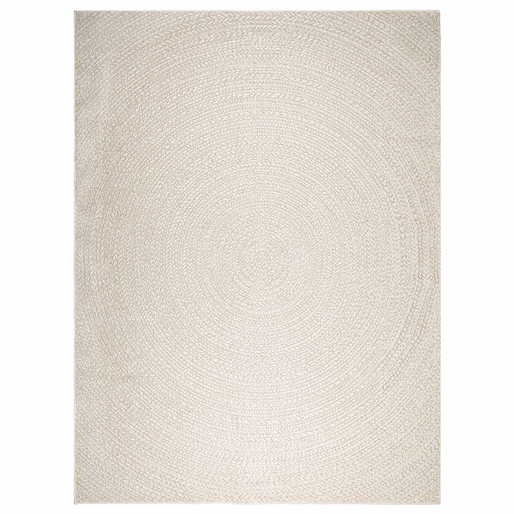 VidaXL Teppich Zizur Creme drinnen und draußen 240x340 cm Juteoptik