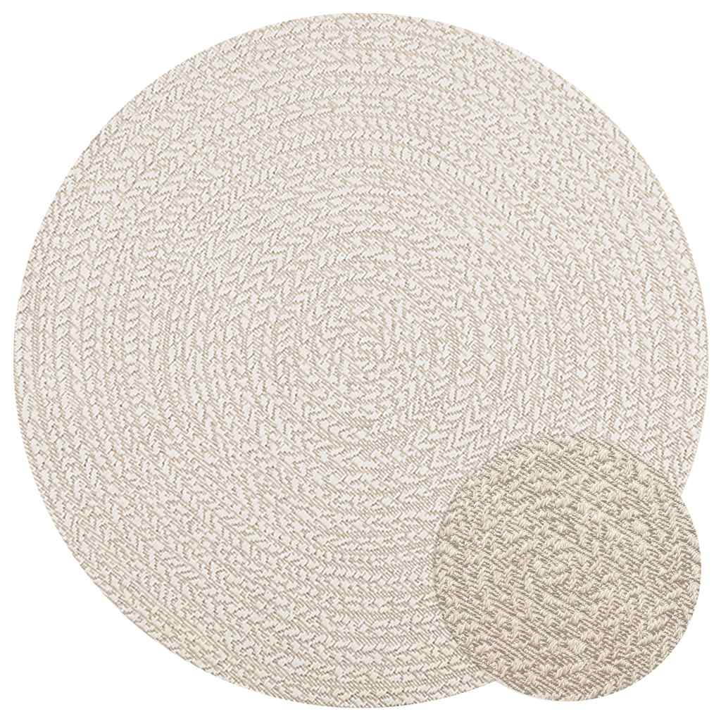 Vidaxxl Teppich Zizur creme innen und außen ø 120 cm Juteoptik