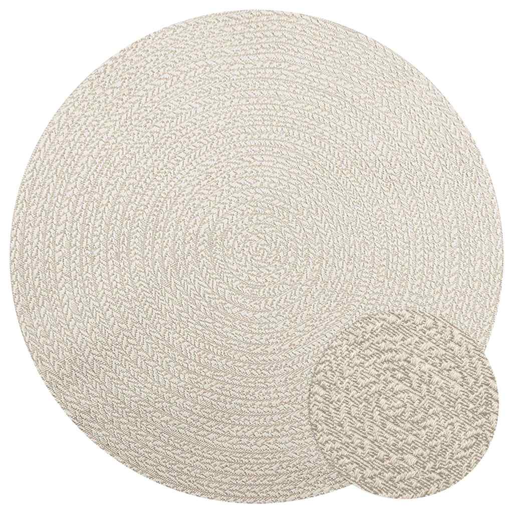 Vidaxxl Teppich Zizur creme innen und außen ø 160 cm Juteoptik