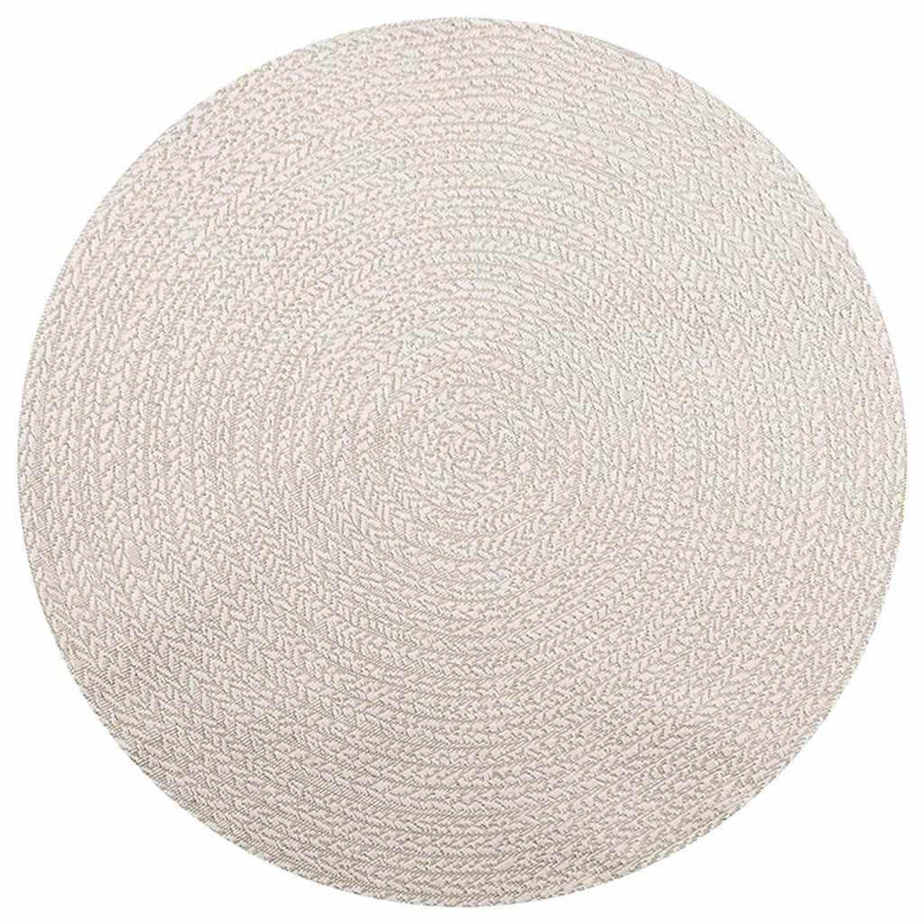 Vidaxxl Teppich Zizur creme innen und außen ø 160 cm Juteoptik