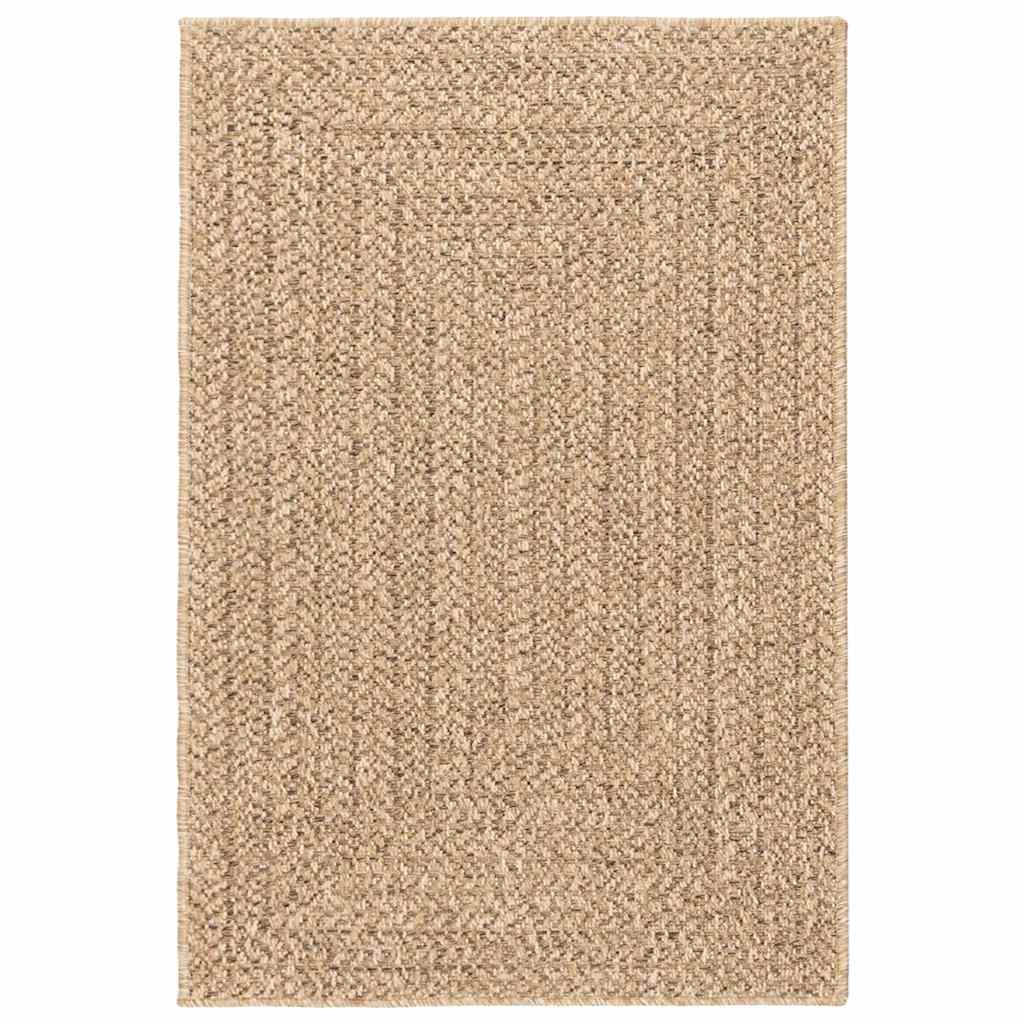 VidaXL Teppich Zizur Beige drinnen und draußen 100x200 cm Juteoptik