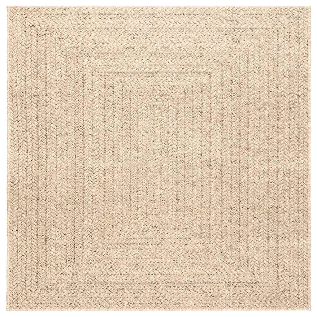 VidaXL Teppich Zizur Beige drinnen und draußen 120x120 cm Juteoptik