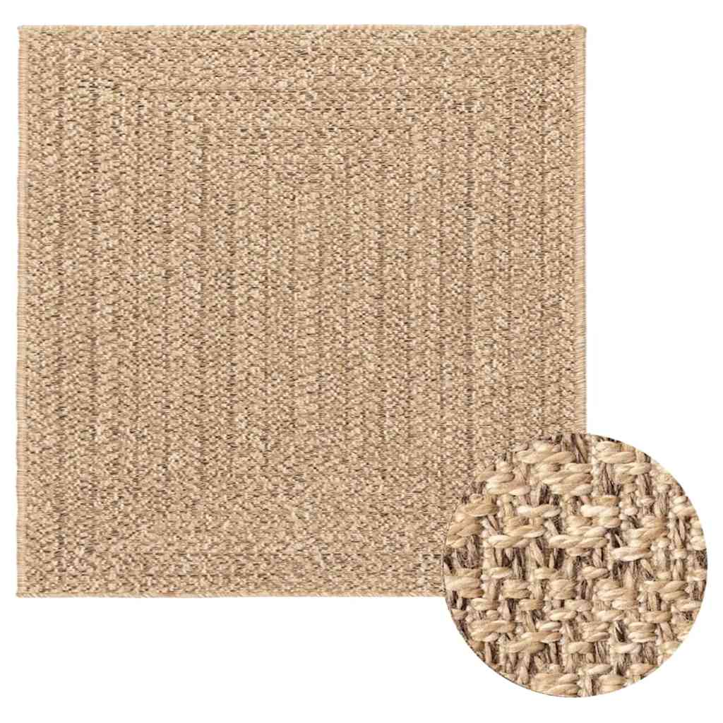 VidaXL Teppich Zizur Beige drinnen und draußen 240x240 cm Juteoptik
