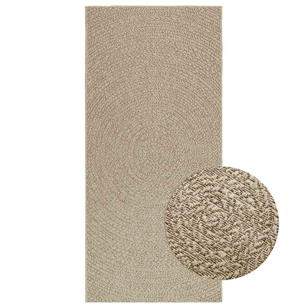 VidaXL Teppich Zizur Beige drinnen und draußen 100x200 cm Juteoptik