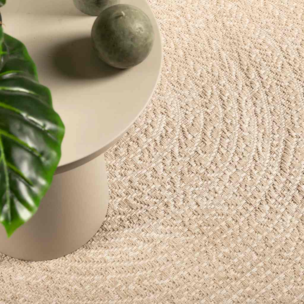 VidaXL Teppich Zizur Beige drinnen und draußen 120x120 cm Juteoptik