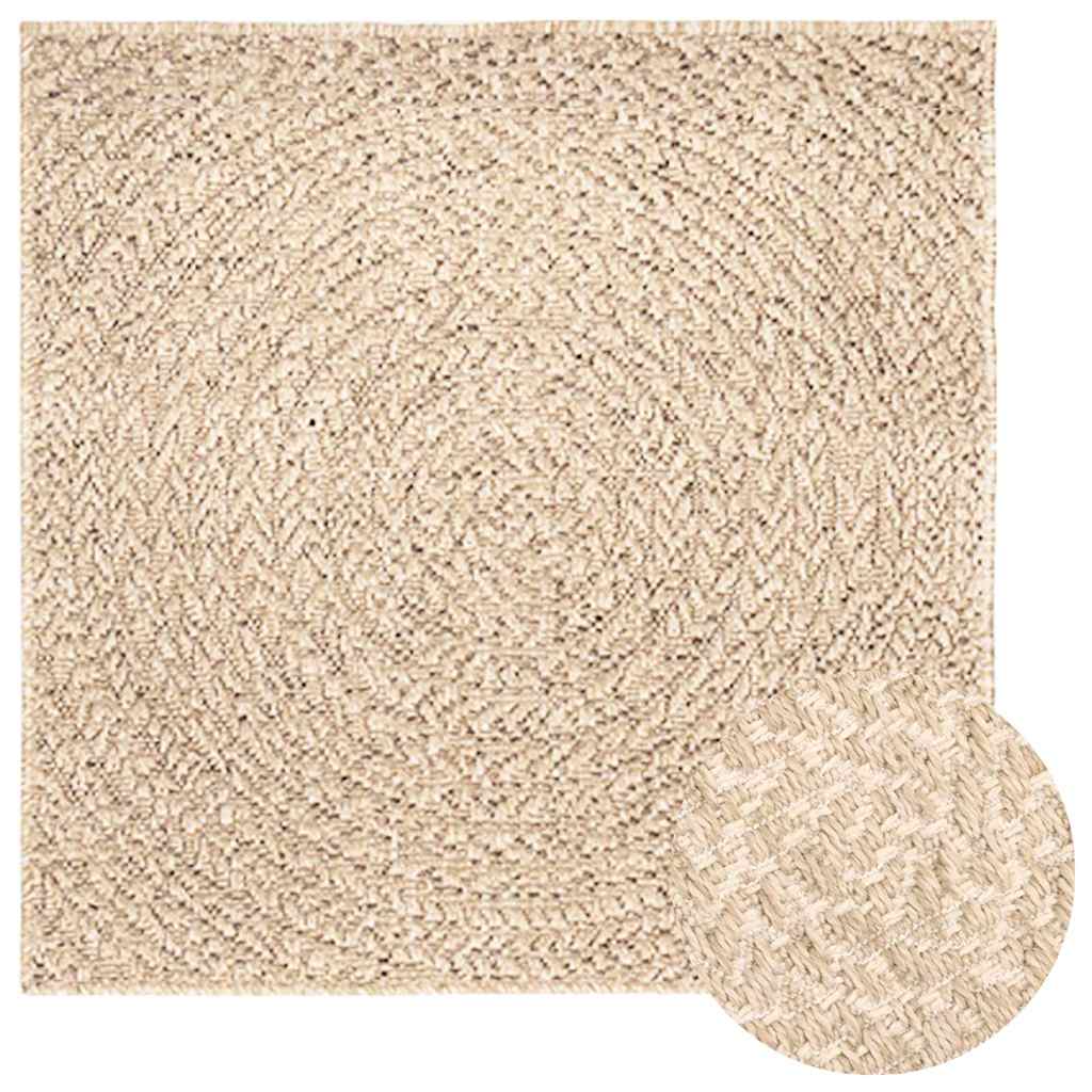VidaXL Teppich Zizur Beige drinnen und draußen 240x240 cm Juteoptik