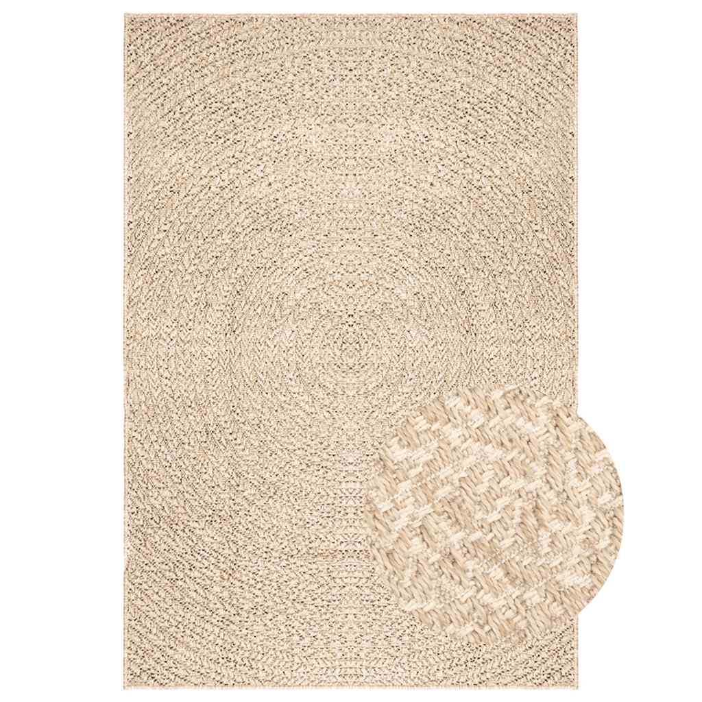 VidaXL Teppich Zizur Beige drinnen und draußen 240x340 cm Juteoptik