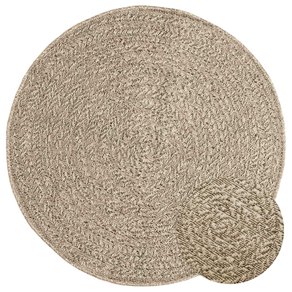 Vidaxxl Teppich Zizur beige innen und außen ø 90 cm Juteoptik