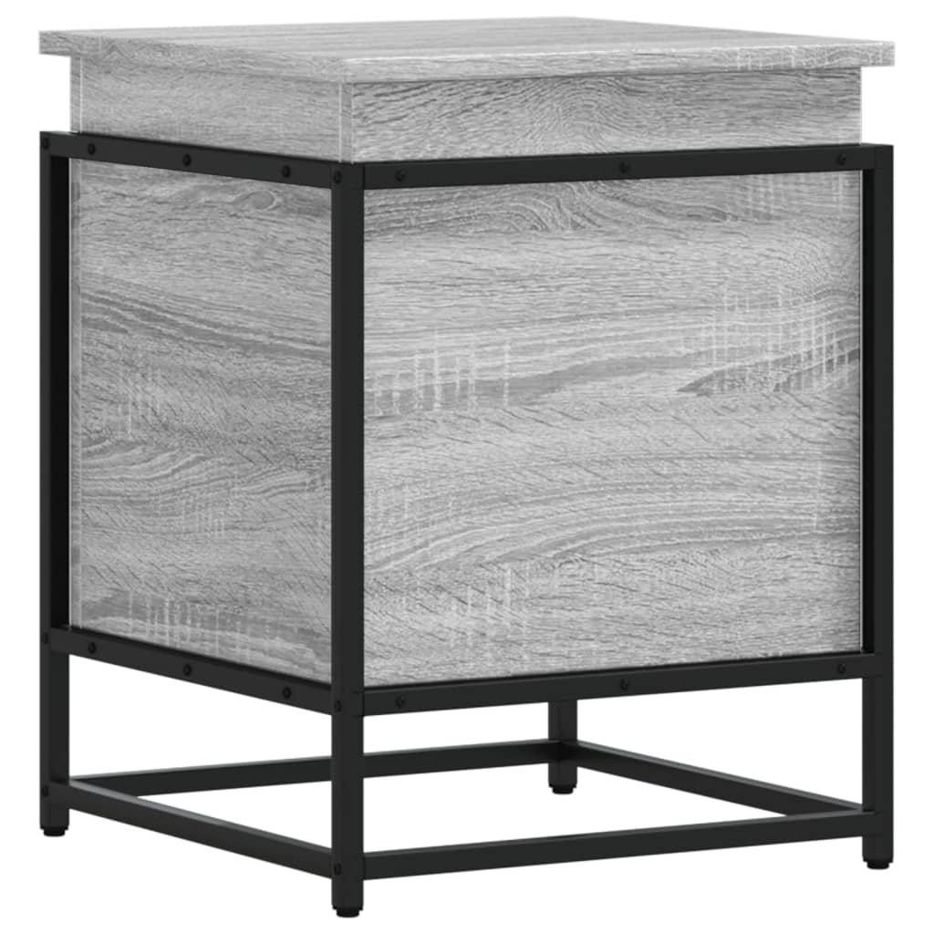 Vidaxxl Aufbewahrungsbox mit Deckel 40x40x51,5 cm verarbeitetes Holz, graues Sonoma