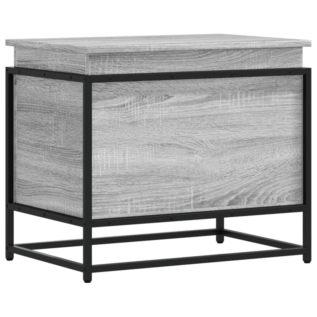 Vidaxxl Aufbewahrungsbox mit Deckel 60x40x51,5 cm verarbeitetes Holz, graues Sonoma