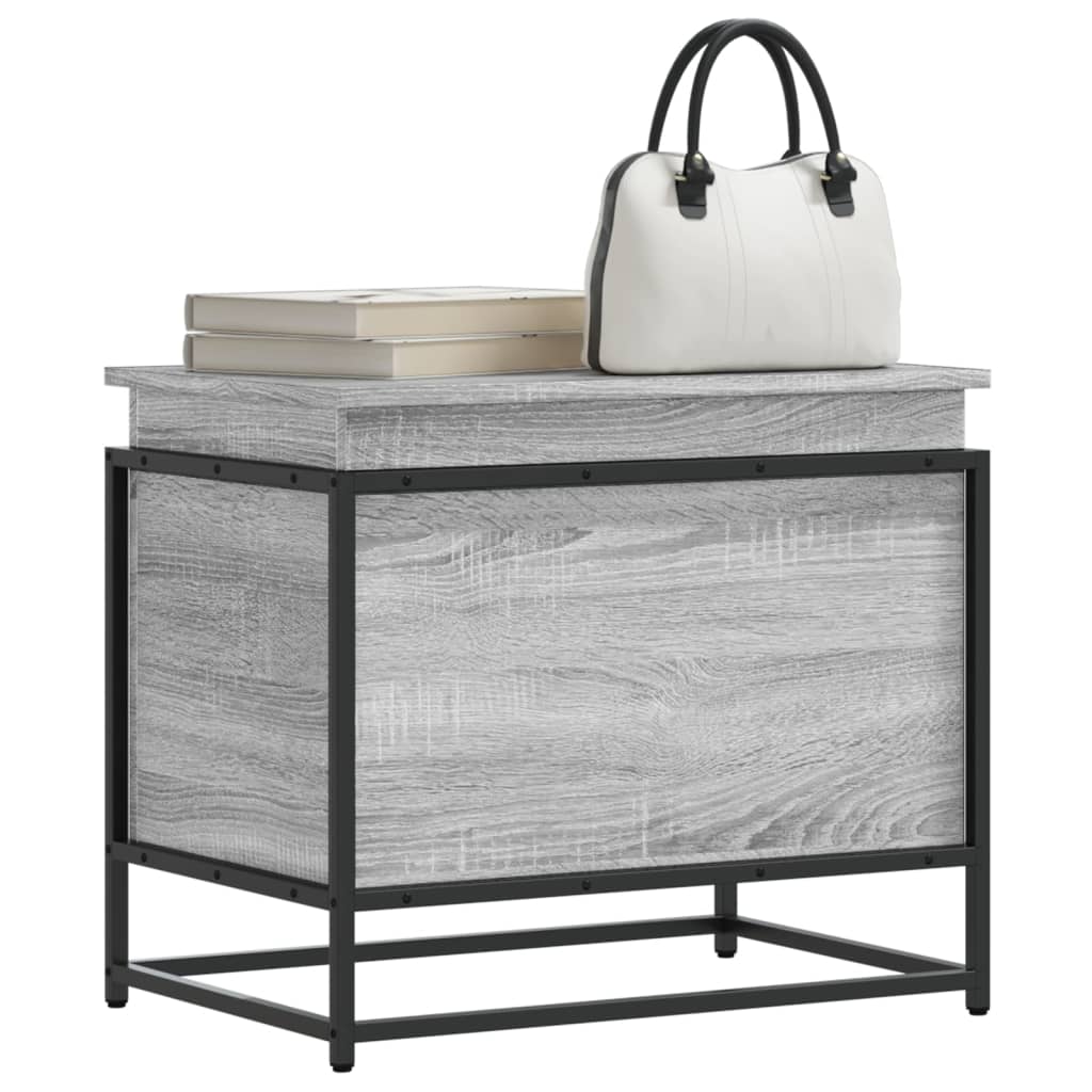 Vidaxxl Aufbewahrungsbox mit Deckel 60x40x51,5 cm verarbeitetes Holz, graues Sonoma