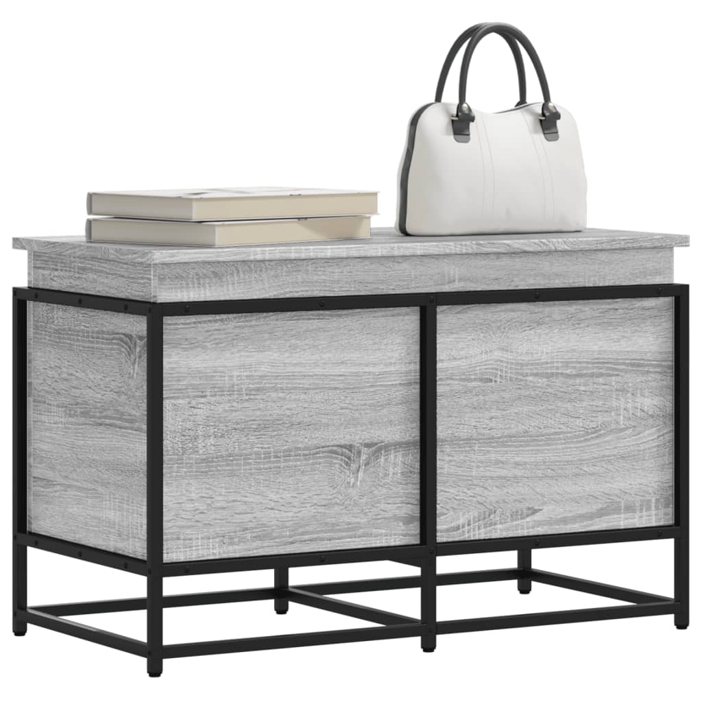 Vidaxx Aufbewahrungsbox mit Deckel 80x40x51,5 cm verarbeitetes Holz Sonoma grau