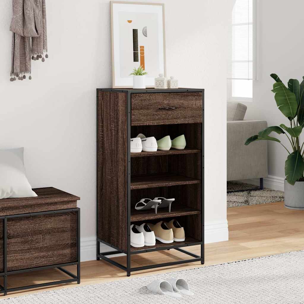 Vidaxx Schuhregal 48x38x97,5 cm, fertiges Holz, braune Eiche