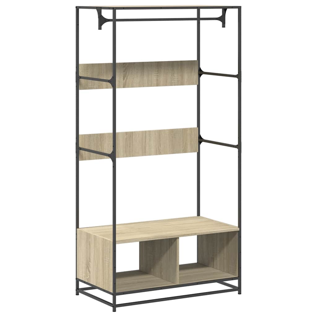 Vidaxxl Kleiderschrank 90x50x180 cm Holzwerkstoff Sonoma-Eiche