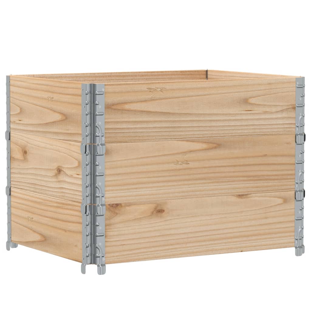 VidaXL Palettenaufsatzrahmen 3 Stück 80x60 cm massives Kiefernholz
