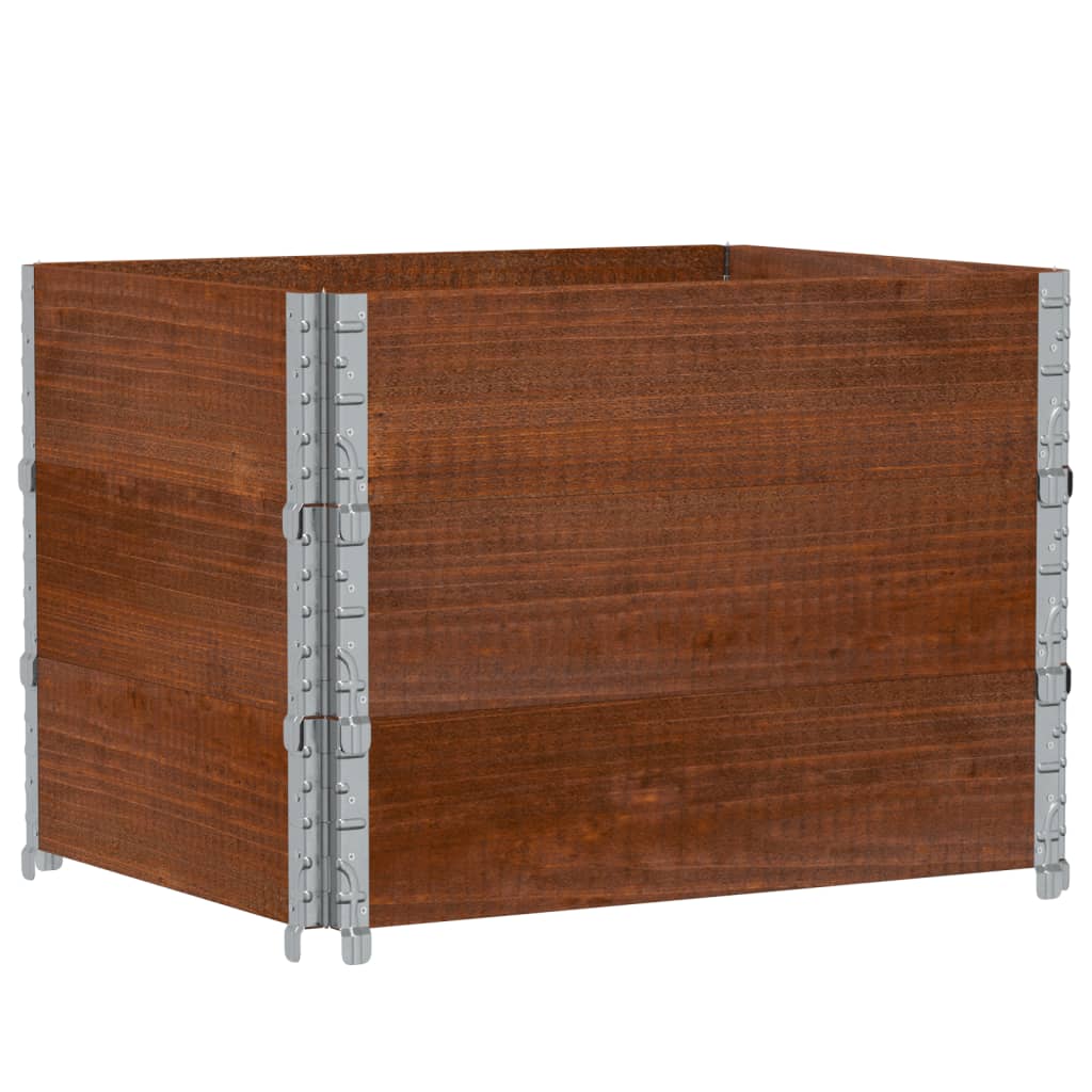 VidaXL Palettenaufsatzrahmen 3 Stk. 80x60 cm massives Kiefernholz braun
