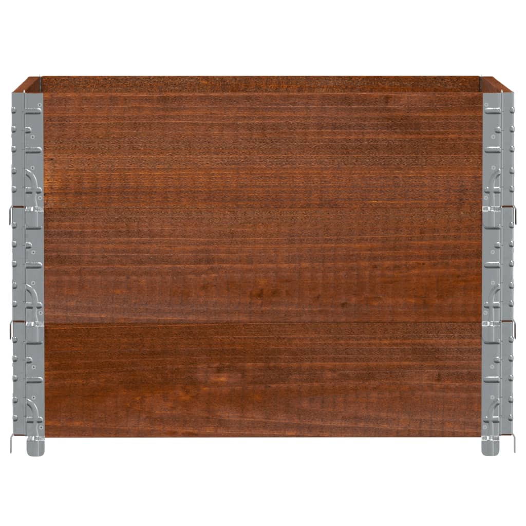 VidaXL Palettenaufsatzrahmen 3 Stk. 80x60 cm massives Kiefernholz braun