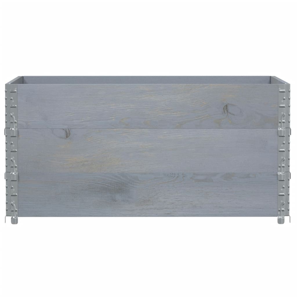 VidaXL Palettenaufsatzrahmen 3 Stk. 120x80 cm massives Kiefernholz grau