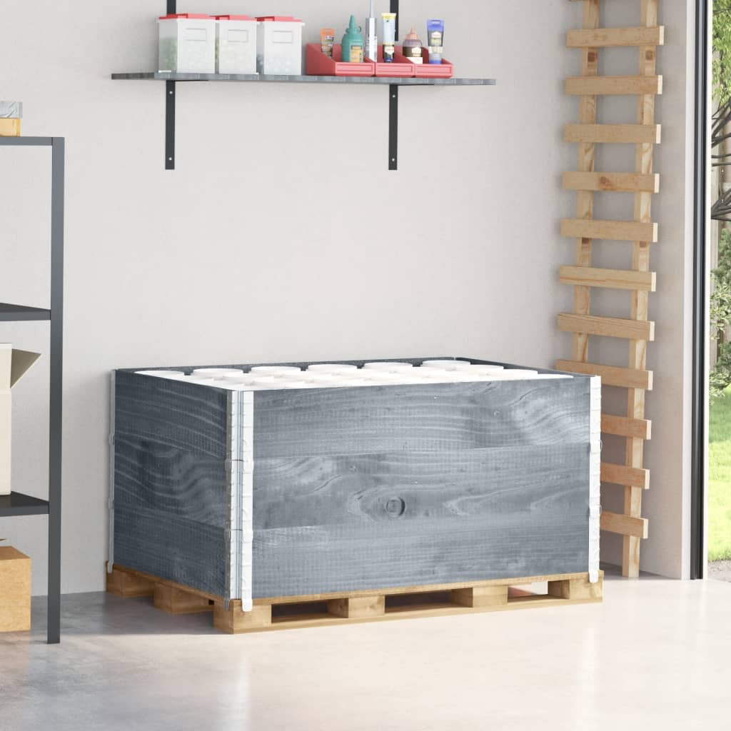 VidaXL Palettenaufsatzrahmen 3 Stk. 120x80 cm massives Kiefernholz grau