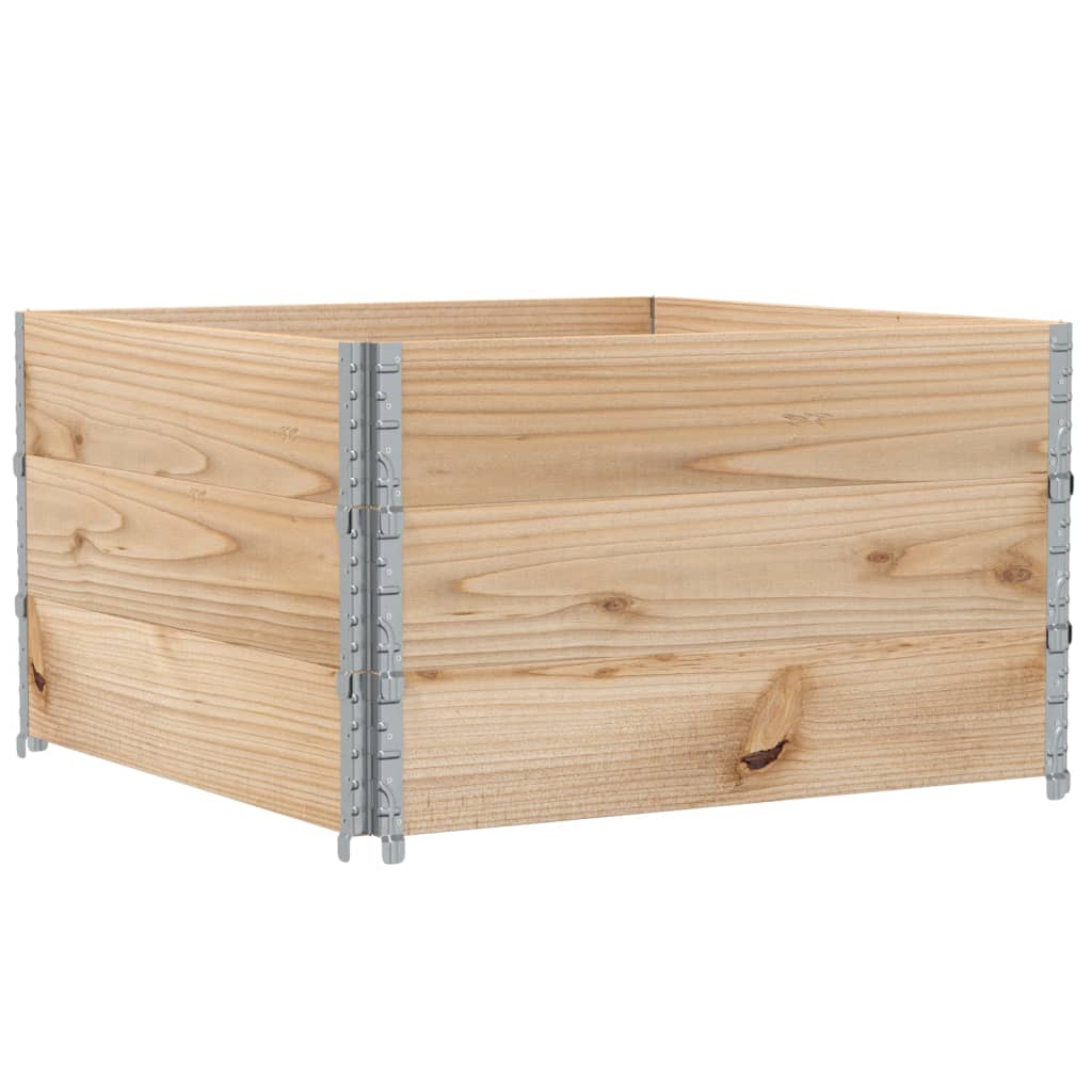 VidaXL Palettenaufsatzrahmen 3 Stück 100x100 cm massives Kiefernholz