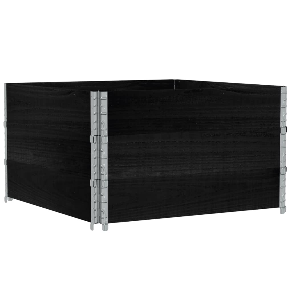 VidaXL Palettenaufsatzrahmen 3 Stk. 100x100 cm massives Kiefernholz schwarz