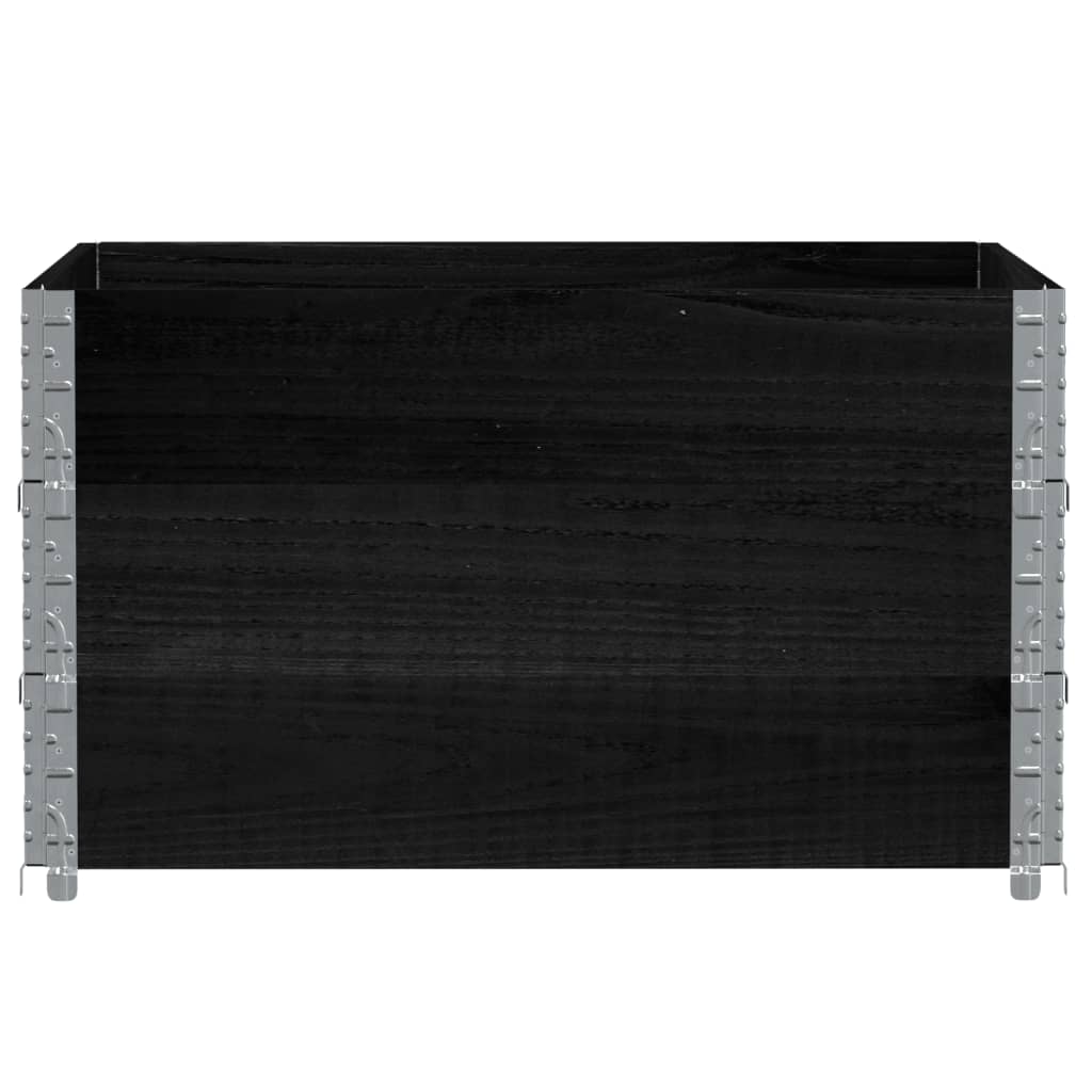 VidaXL Palettenaufsatzrahmen 3 Stk. 100x100 cm massives Kiefernholz schwarz