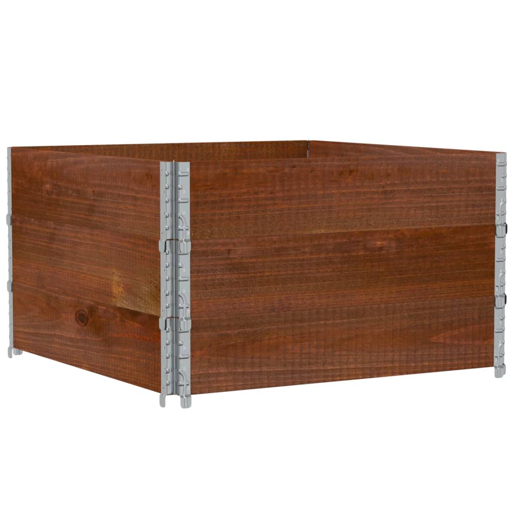 VidaXL Palettenaufsatzrahmen 3 Stk. 100x100 cm massives Kiefernholz braun