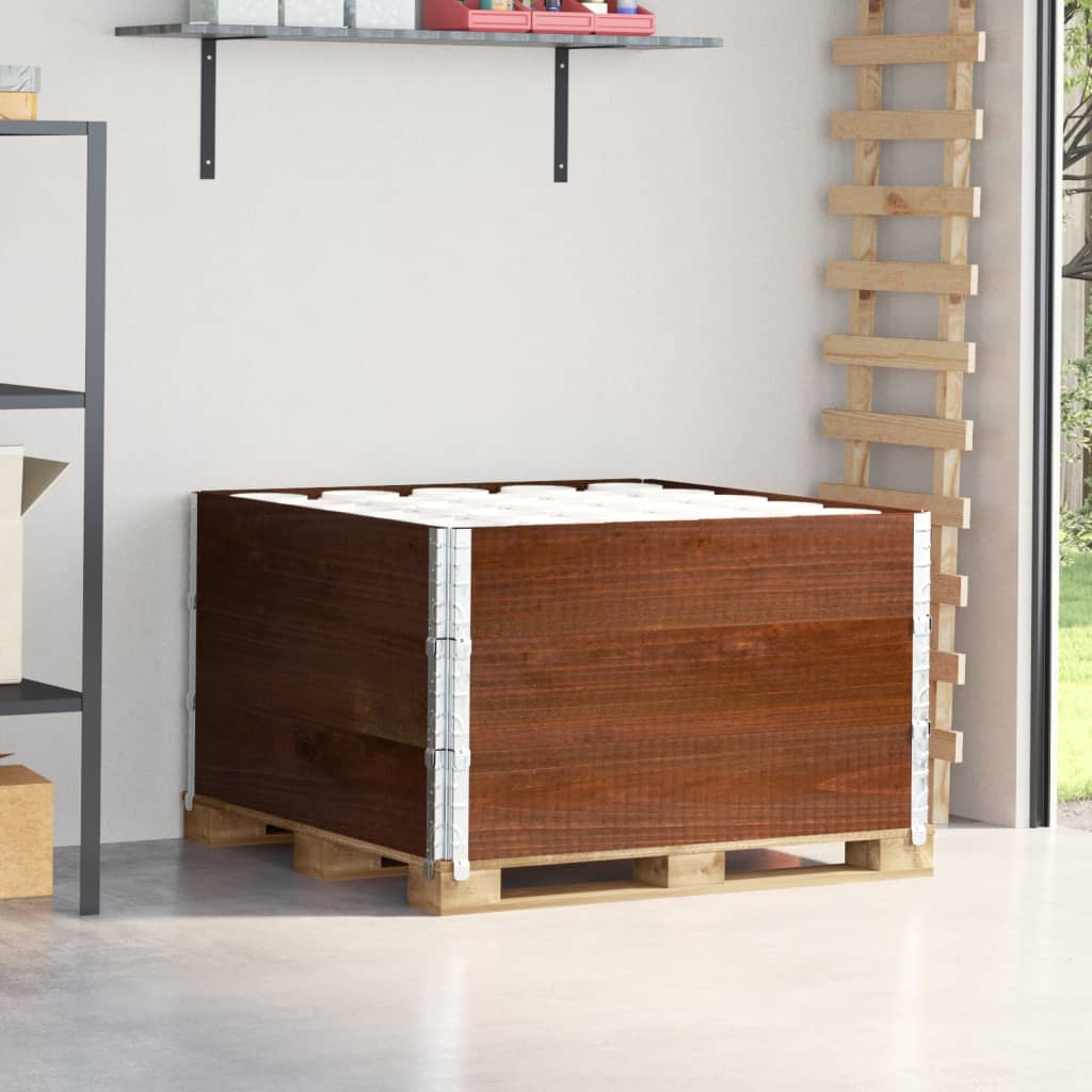 VidaXL Palettenaufsatzrahmen 3 Stk. 100x100 cm massives Kiefernholz braun