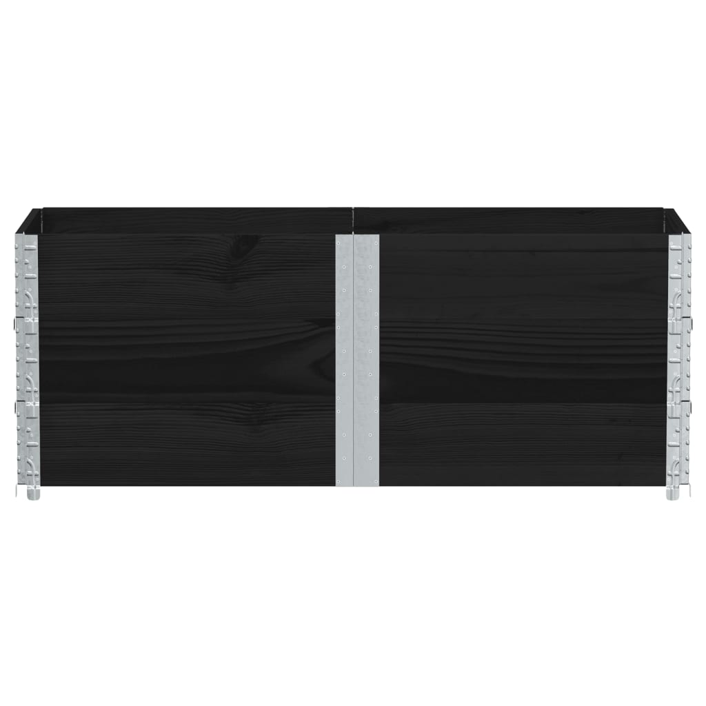 VidaXL Palettenaufsatzrahmen 3 Stk. 150x50 cm massives Kiefernholz schwarz