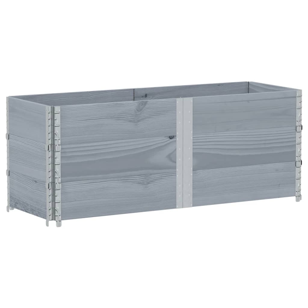 VidaXL Palettenaufsatzrahmen 3 Stk. 150x50 cm massives Kiefernholz grau