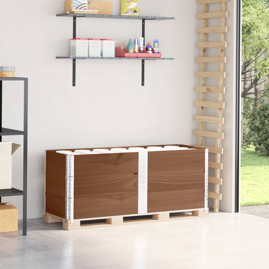 VidaXL Palettenaufsatzrahmen 3 Stk. 150x50 cm massives Kiefernholz braun