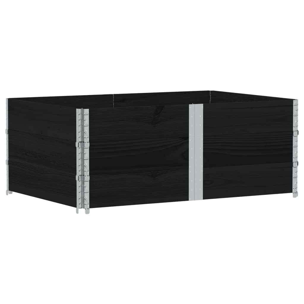 VidaXL Palettenaufsatzrahmen 3 Stk. 150x100 cm massives Kiefernholz schwarz