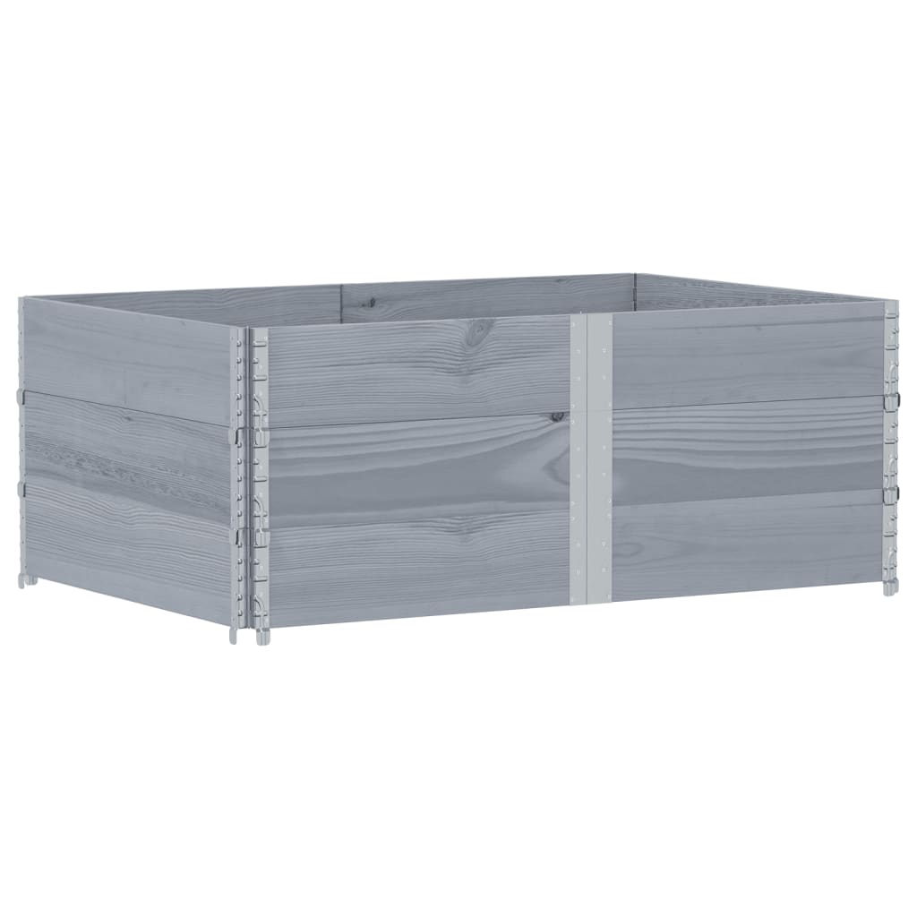 VidaXL Palettenaufsatzrahmen 3 Stk. 150x100 cm massives Kiefernholz grau
