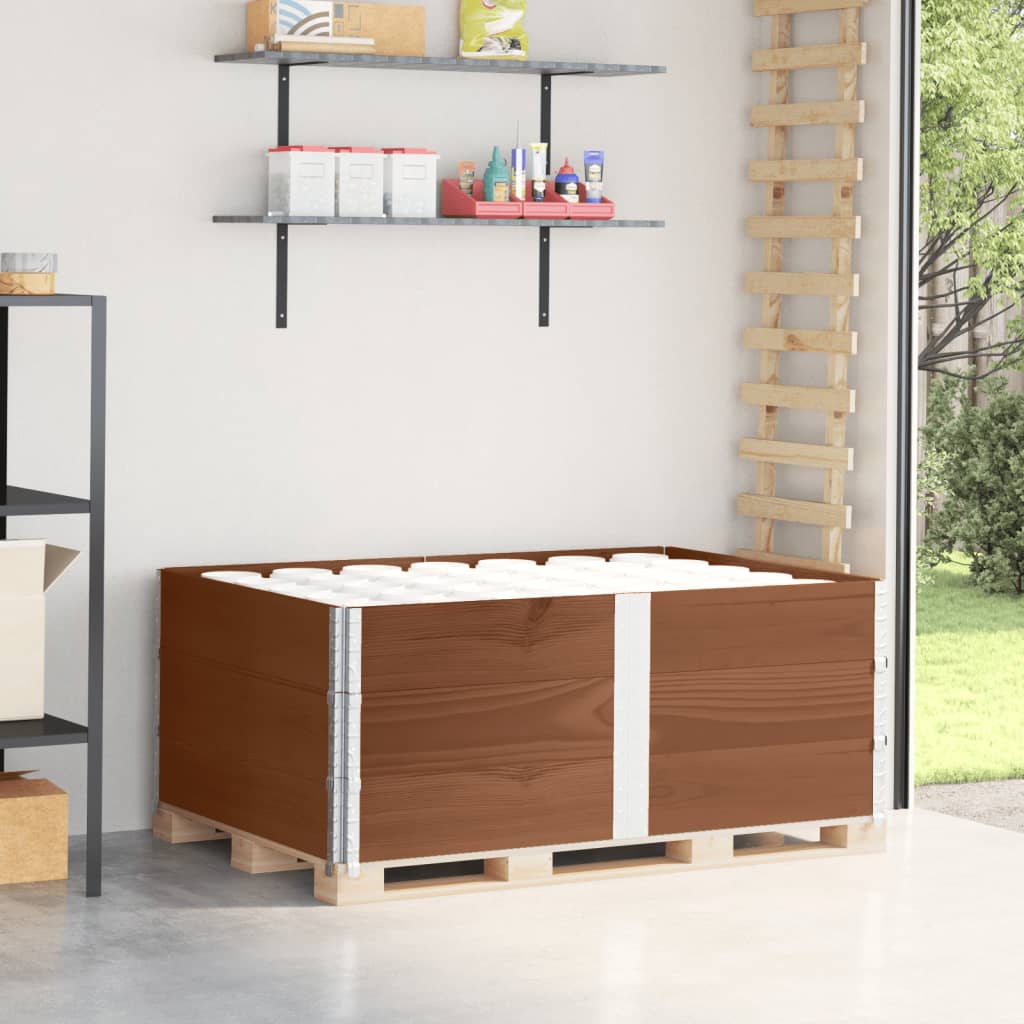 VidaXL Palettenaufsatzrahmen 3 Stk. 150x100 cm massives Kiefernholz braun