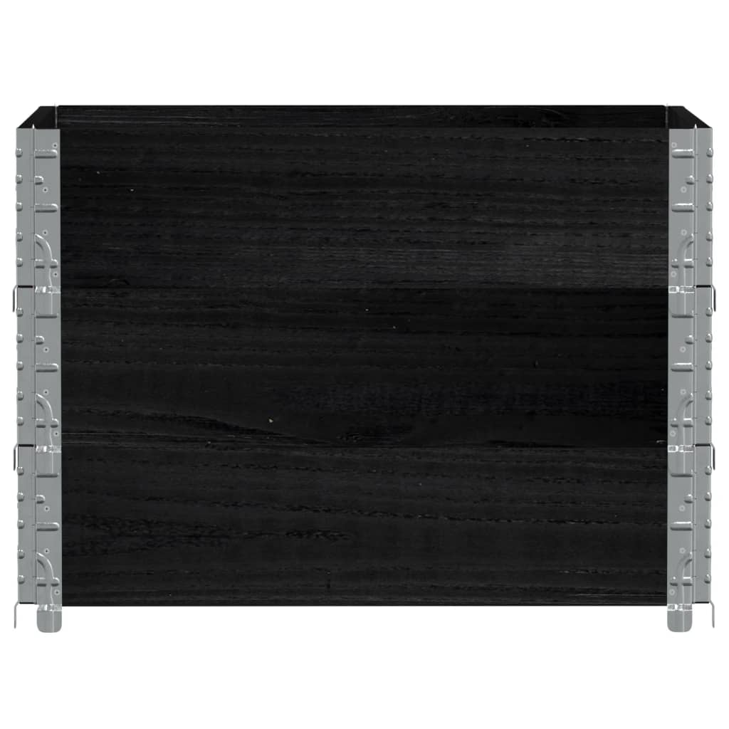 VidaXL Pflanzgefäß 80x60 cm massives Kiefernholz schwarz