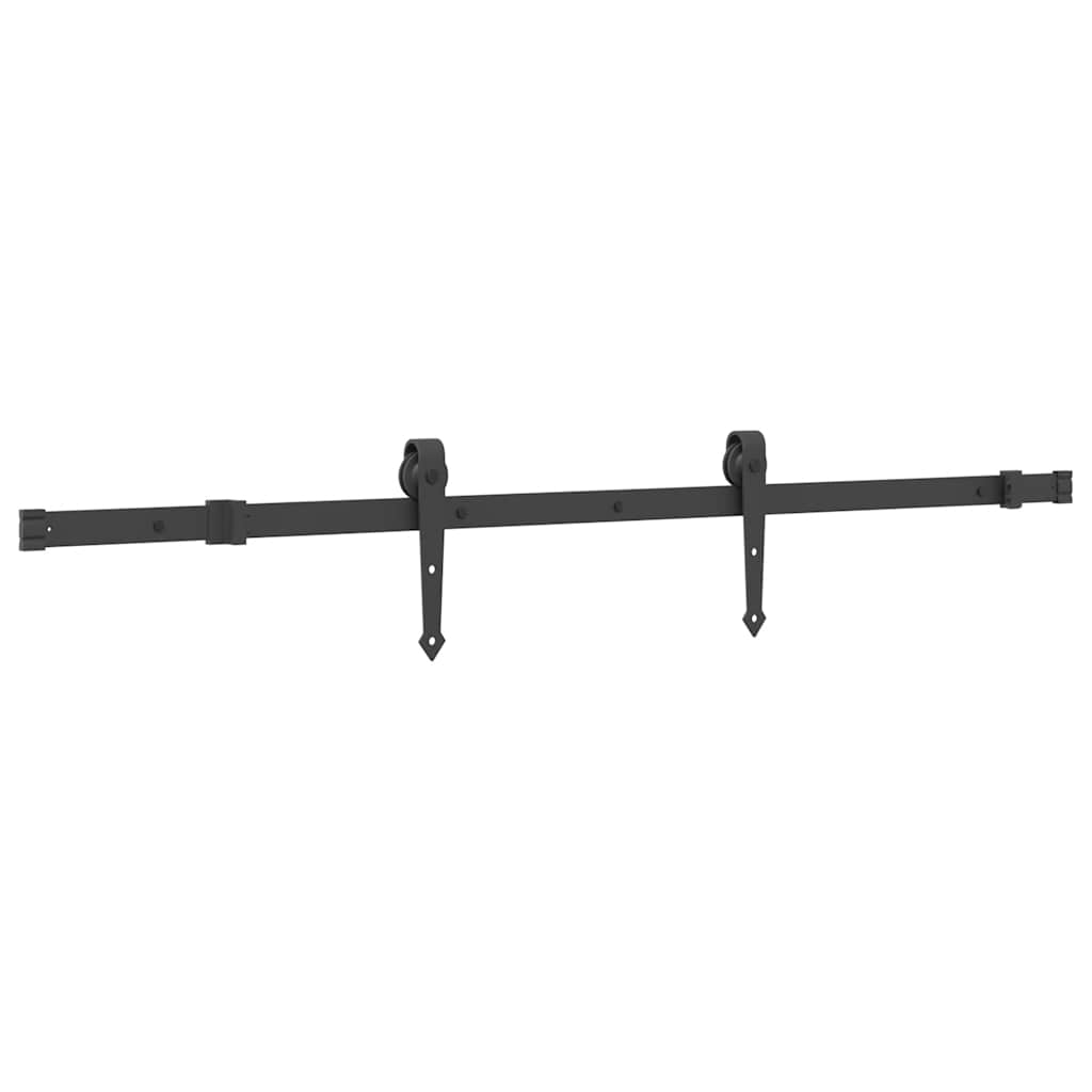 Vidaxxl Box mit Teilen für Schiebetür 152,5 cm Stahl schwarz