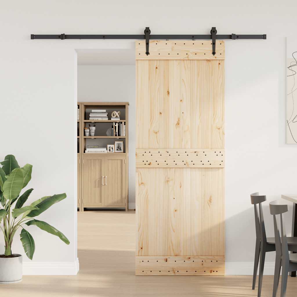 Vidaxxl Box mit Teilen für Schiebetür 213,5 cm Stahl schwarz
