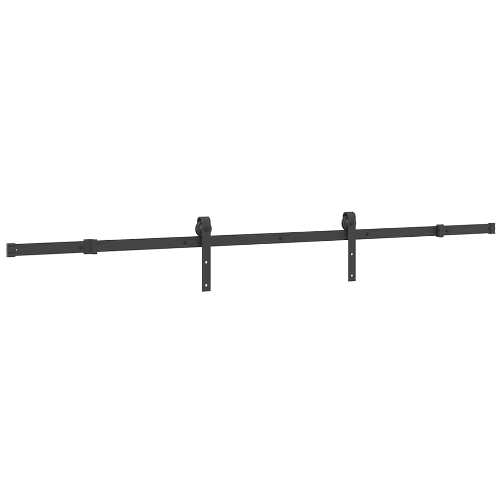 Vidaxxl Box mit Teilen für Schiebetür 213,5 cm Stahl schwarz