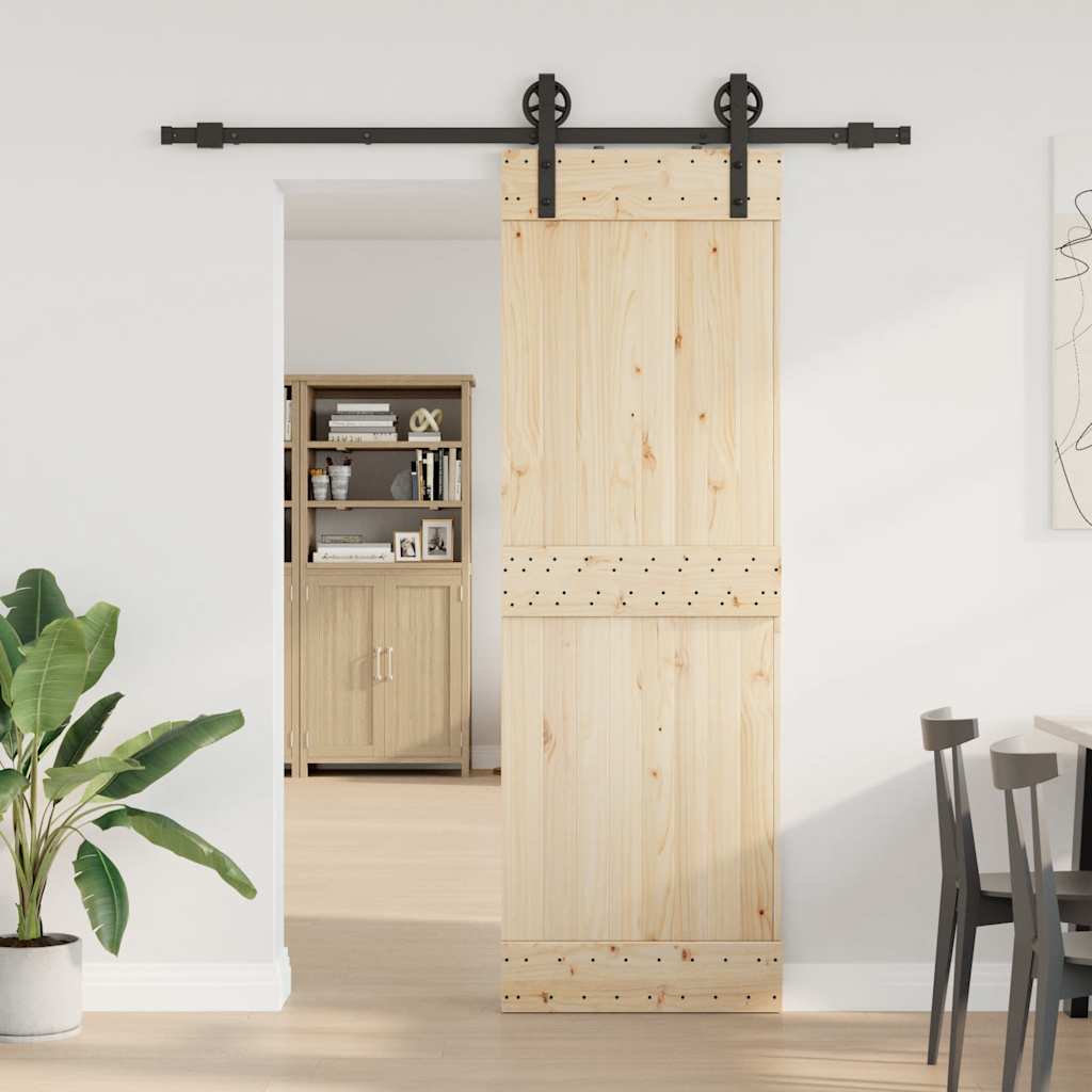Vidaxxl Box mit Teilen für Schiebetür 183 cm Stahl schwarz