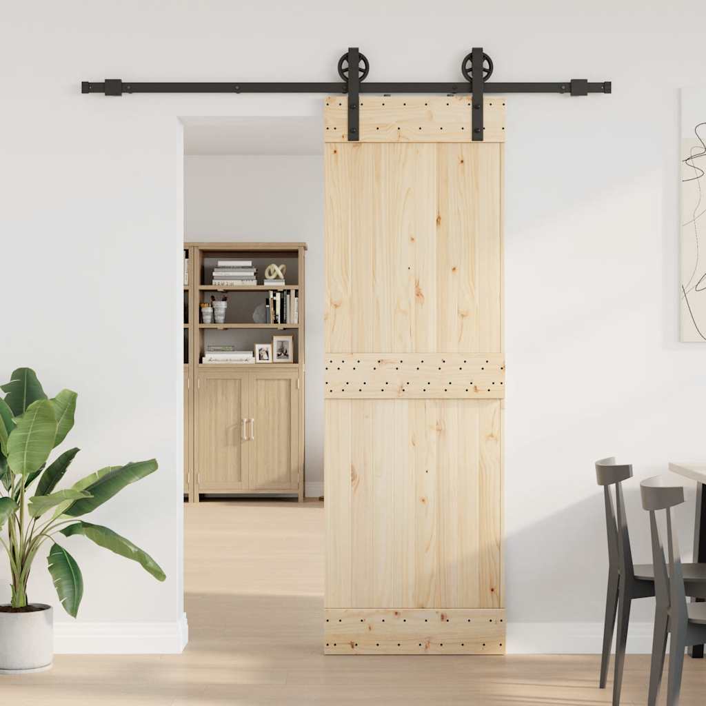 Vidaxxl Box mit Teilen für Schiebetür 200 cm Stahl schwarz
