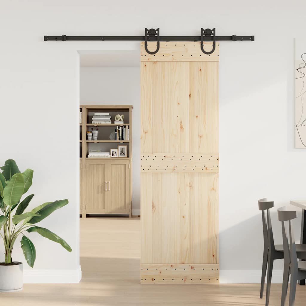 Vidaxxl Box mit Teilen für Schiebetür 183 cm Stahl schwarz