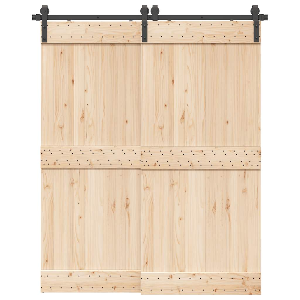 Vidaxxl Box mit Teilen für Schiebetür 183 cm Stahl schwarz