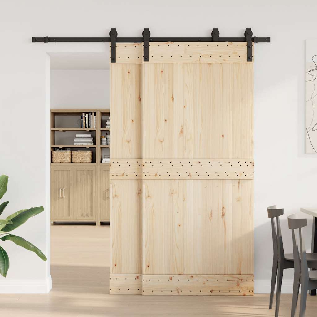 Vidaxxl Box mit Teilen für Schiebetür 200 cm Stahl schwarz