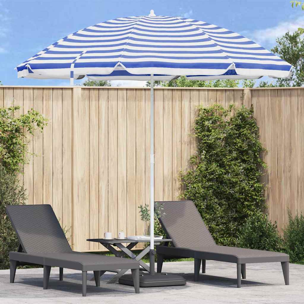 VidaXL Strandschirm Blau und Weiß 263 x 263 x 272 cm