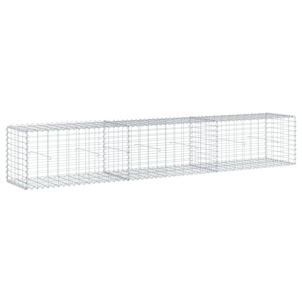VidaXL Gabione 300x50x50 cm verzinktes Eisen silberfarben