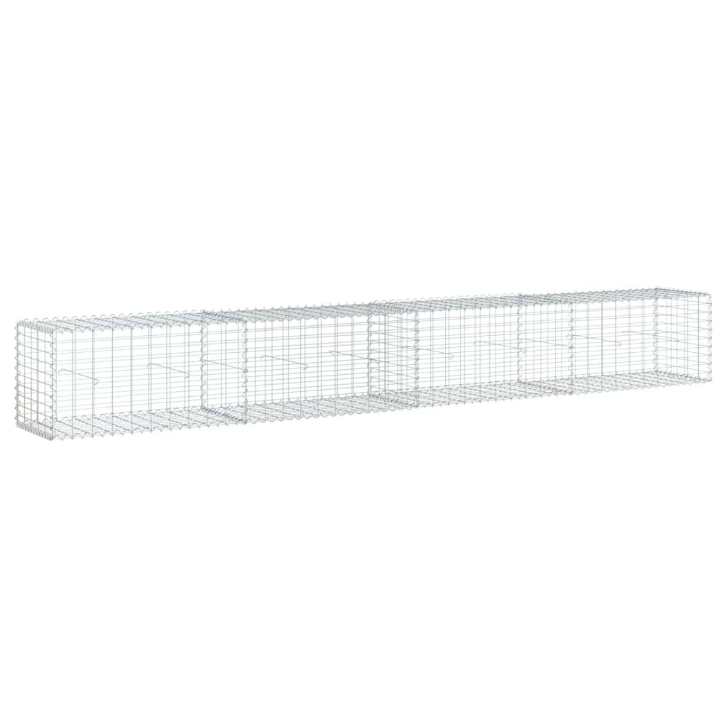 VidaXL Gabione 400x50x50 cm verzinktes Eisen silberfarben
