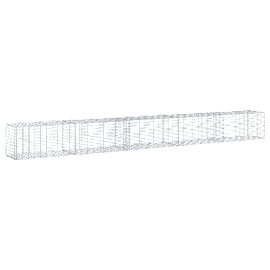 VidaXL Gabione 500x50x50 cm verzinktes Eisen silberfarben